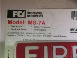 GAME WELL FIRE ALARM PULL STATION FCI MS 7A  