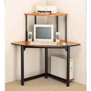 metal and oak wood corner computer office desk  