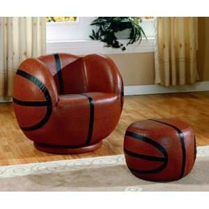  Kids Basketball Swivel Chair & Ottoman Set