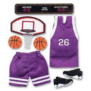  Jolees Boutique Purple Basketball Uniform Dimensional 