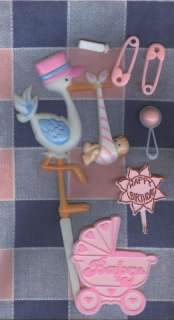 Old Cake Decorations Baby Shower Birthday Stork Ratt  