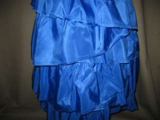 CALYPSO ST. BARTH Blue Silk Halter Dress w/Tiers Sz M  