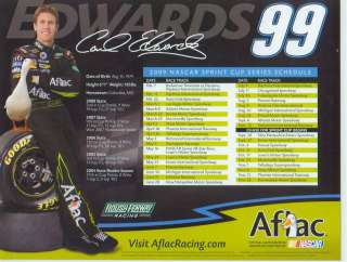 2009 CARL EDWARDS #99 Aflac RACING COLLECTOR CARD  