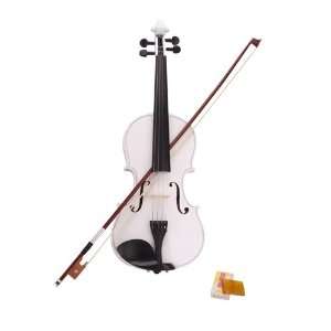   New 4/4 White Acoustic Violin + Case+ Bow + Rosin: Musical Instruments