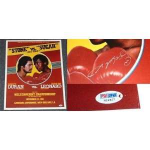   Boxing Poster PSA COA   Autographed Boxing Equipment Sports