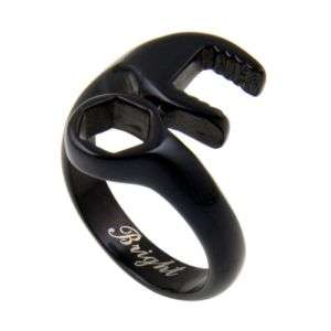 316L Stainless Steel Casting Black Wrench Ring Sz.9 15  