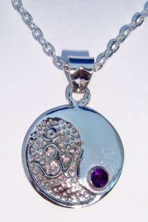 Choices Silver Gem Yin Yang OM Chakra Pendant Jewelry  