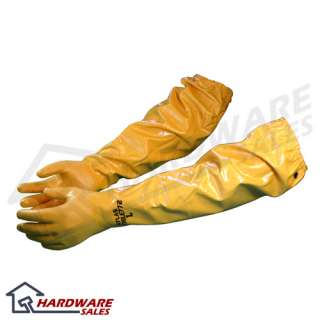   Large 26 inch Nitrile Elbow Length Chemical Resistant Gloves   Yellow
