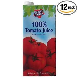 Oxygen Super Drink 100% Tomato Juice, 33.8 ounces (Pack of 12)  