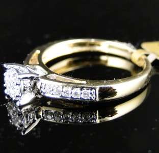   TWO TONED GOLD CLUSTER ROUND CUT DIAMOND BRIDAL ENGAGEMENT CARA RING