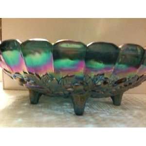  Indiana Blue Carnival Glass Bowl 