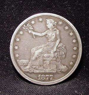 1877 Silver Trade Dollar FINE Oriental Trading Coin  