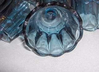  for sale are 9 beautiful vintage blue glass votive candle converters 