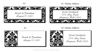 120 Personalized Damask Wedding Address Favor Labels  