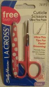 Cuticle Scissors LaCross with tweezer pink  