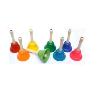  Musical Instruments Colored Hand Bells   8 Note Set 