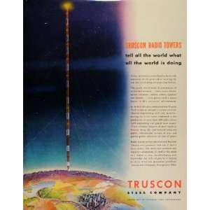  1942 Ad Truscon Republic Steel Radio Tower Communication 