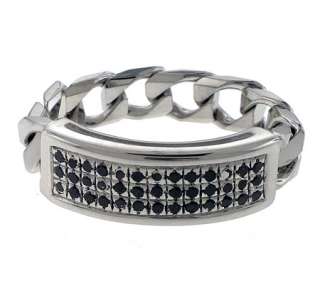   Stainless Steel Black Diamond Ring SIZE 9 NEW Retail $1,260  