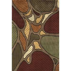   New Wave Taupe Contemporary Wool Area Rug 2.60 x 8.00.