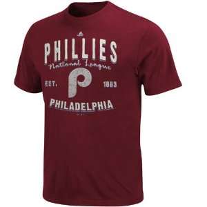   Philadelphia Phillies Cooperstown Collection Barney T Shirt   Maroon