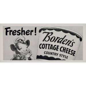  1951 Billboard Bordens Cottage Cheese Ad Elsie Cow Ad 