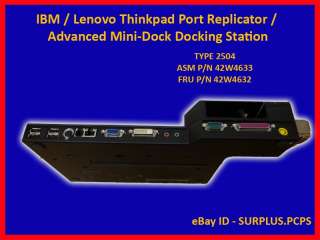 IBM Lenovo ThinkPad Docking Station Port 2504 T61 T60  