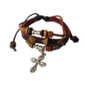   Christian Cross Leather Scripture Bible Bracelet Religious Jewelry