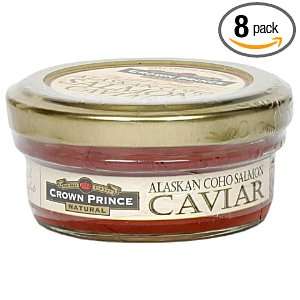 Crown Prince Natural Alaskan Coho Salmon Caviar, 2 Ounce Jars (Pack of 