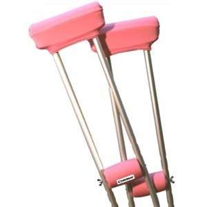 Crutcheze Bubblegum Pink Underarm Crutch Pad and Hand Grip Covers with 