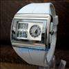 NEW Dual Time Display Alarm Womens Sport Watches WHITE  