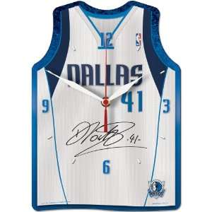   Dallas Mavericks Dirk Nowitzki Hi Definition Jersey Clock Sports