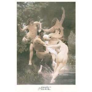  Nymphs and Satyr by Adolphe William Bouguereau 30.00X21.25 
