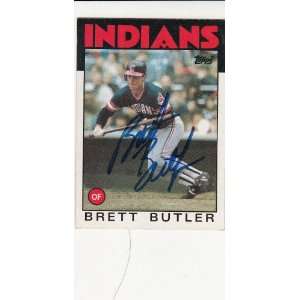  1986 Topps #149 Brett Butler Indians Signed Everything 