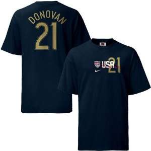   2006 World Cup #21 Landon Donovan Hero Navy T shirt