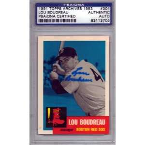 Lou Boudreau Autographed/Hand Signed 1991 Topps Archives Card PSA/DNA 