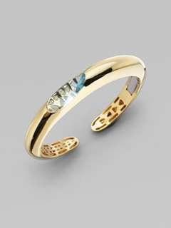 18K Gold Semi Precious Multi Stone Cuff Bracelet