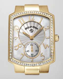 Y14C5 Philip Stein Small Classic Gold Plated Diamond Watch Head