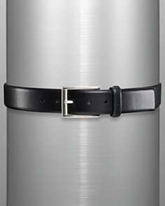 Michael Kors Black Harness Belt with Brushed Silver Buckle