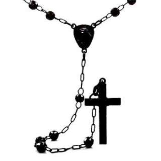 Show your faith with this beautiful black rhodium plated Sterling 