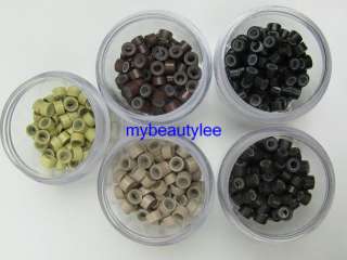 100 Silicon Micro Link Beads for Feather Hair Extension  