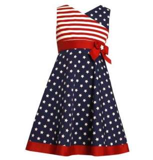   Bonnie Jean size 7 American Flag Dress 4th of July Summer Clothes NWT