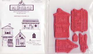 HERITAGE HOUSES (5) EZ mounted rubber stamps  