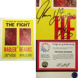  Thomas Hitman Hearns Signed 36x30 Canvas vs Hagler Sports 