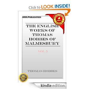 The English Works of Thomas Hobbes of Malmesbury Vol.5 Thomas Hobbes 