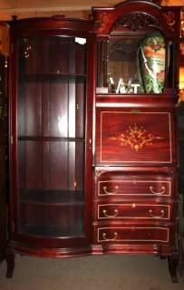 Antique Mahogany Secretary Bookcase   Ivory & Mirror  