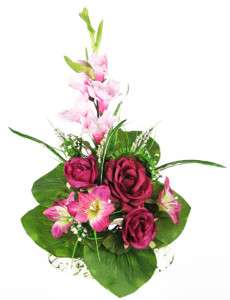 GLADIOLA ROSE BUSH ARTIFICIAL FLOWER FUSCHIA sm50  