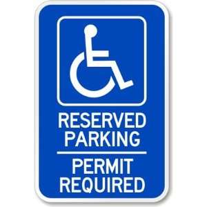 Reserved Parking Permit Required (handicapped symbol 