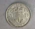 belgium 20 francs 1935 extra fine silver coin expedited shipping 