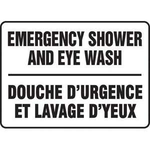  EMERGENCY SHOWER AND EYE WASH (BILINGUAL FRENCH) Sign   10 
