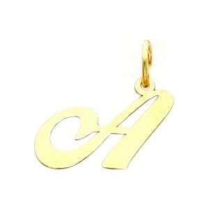  Fancy Cursive Letter A Charm 14K Gold Jewelry